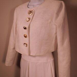 DEREK LAM 10 CROSBY Women's Ivory Brocade Juliette Crop Blazer Sz 4 ($695)