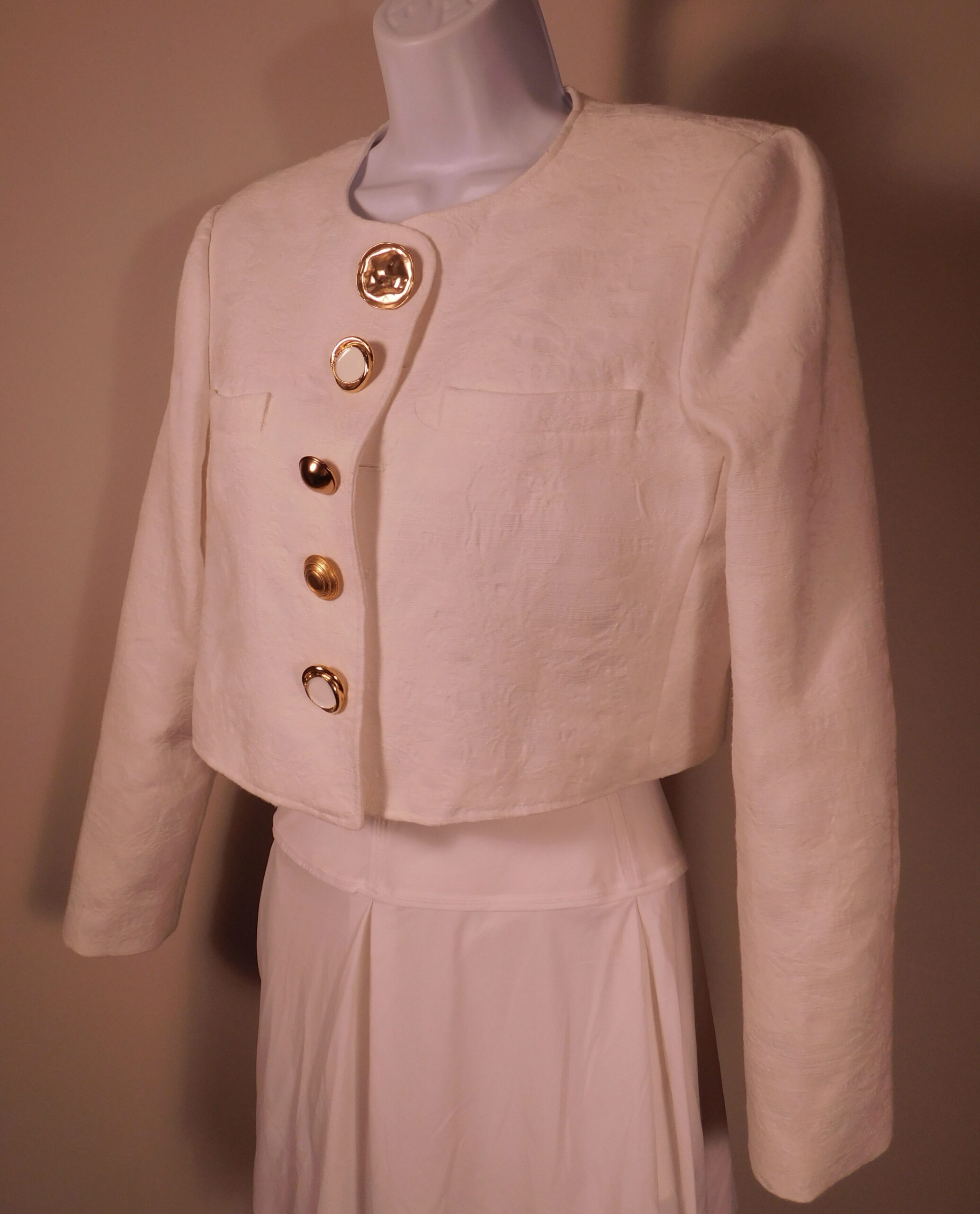DEREK LAM 10 CROSBY Women's Ivory Brocade Juliette Crop Blazer Sz 4 ($695)