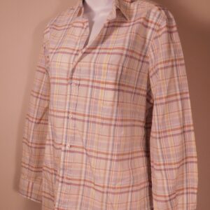 FRANK & EILEEN Women's Plaid Cotton Linen Button Front Long Sleeve Eileen Blouse Sz S ($258)