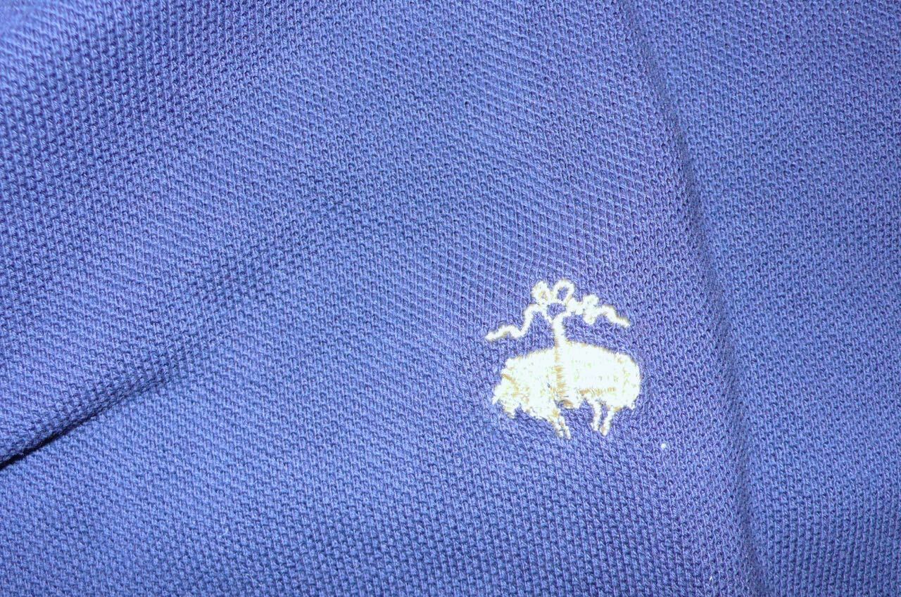 BROOKS BROTHERS Navy Blue Men's Short Sleeve Cotton Pique Polo Shirt Sz L - Image 5