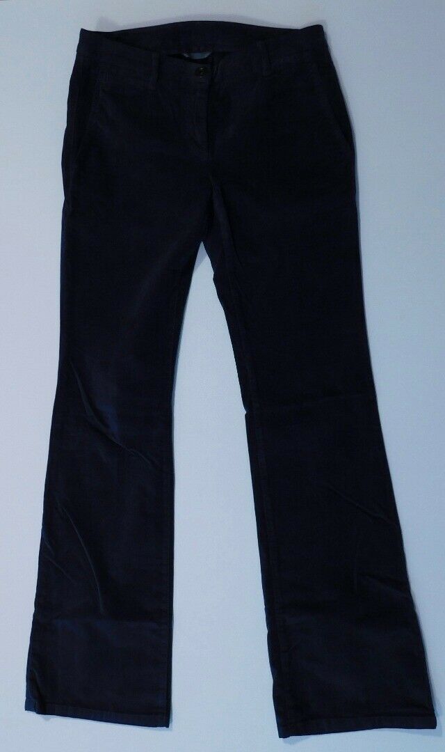 BRUNELLO CUCINELLO Women's Ink Blue Velvet 5 Pocket Bootleg Pant Sz 4 - Image 6