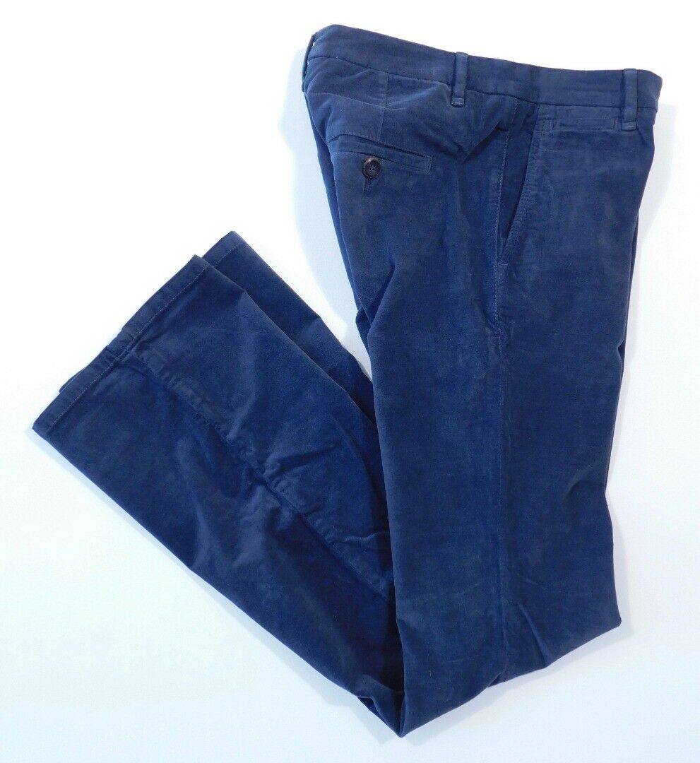 BRUNELLO CUCINELLO Women's Ink Blue Velvet 5 Pocket Bootleg Pant Sz 4