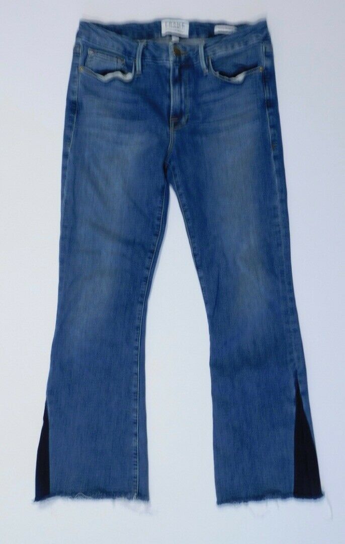 FRAME DENIM Women's Medium Wash "Le Crop Mini Boot" Jean Sz 28 - Image 3