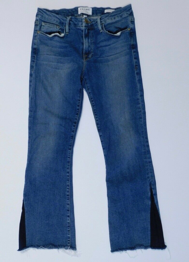 FRAME DENIM Women's Medium Wash "Le Crop Mini Boot" Jean Sz 28 - Image 6