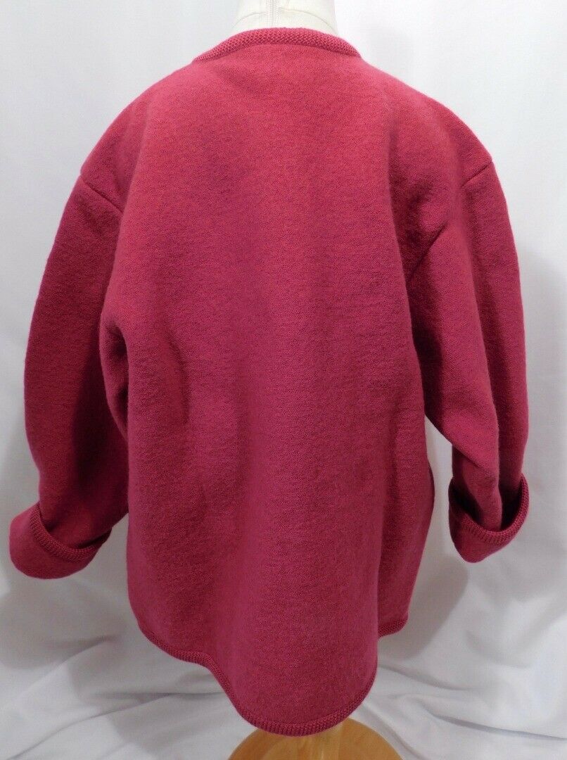 GEIGER Girls Fuchsia Pink Decorative Buttons Boiled Wool Jacket Sz 128 (8) - Image 5