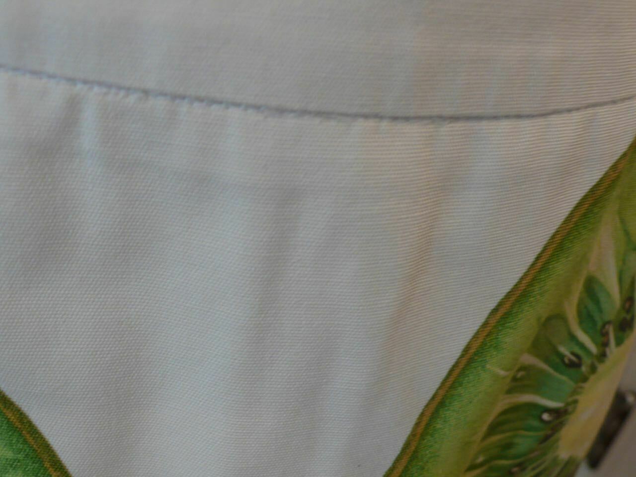JUDY LEE COLE Ivory Green Kiwi Print Cotton Mini Skirt Sz 8 - Image 3