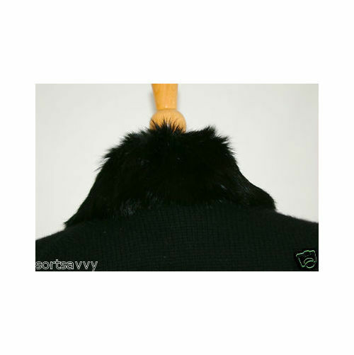 LAFAYETTE 148 NY Black Women's Cardigan Sweater With Faux Fur Collar - Image 8