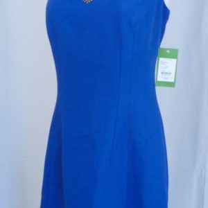 LILLY PULITZER NWT Sapphire Blue Sleeveless Embellished V-Neck Monica Dress Sz 4