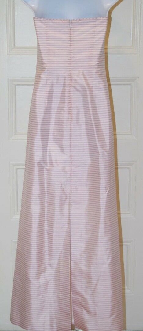NWT PHOEBE FOR KAY UNGER Lavender White Silk Stripe Strapless Gown Dress Sz 6 - Image 5