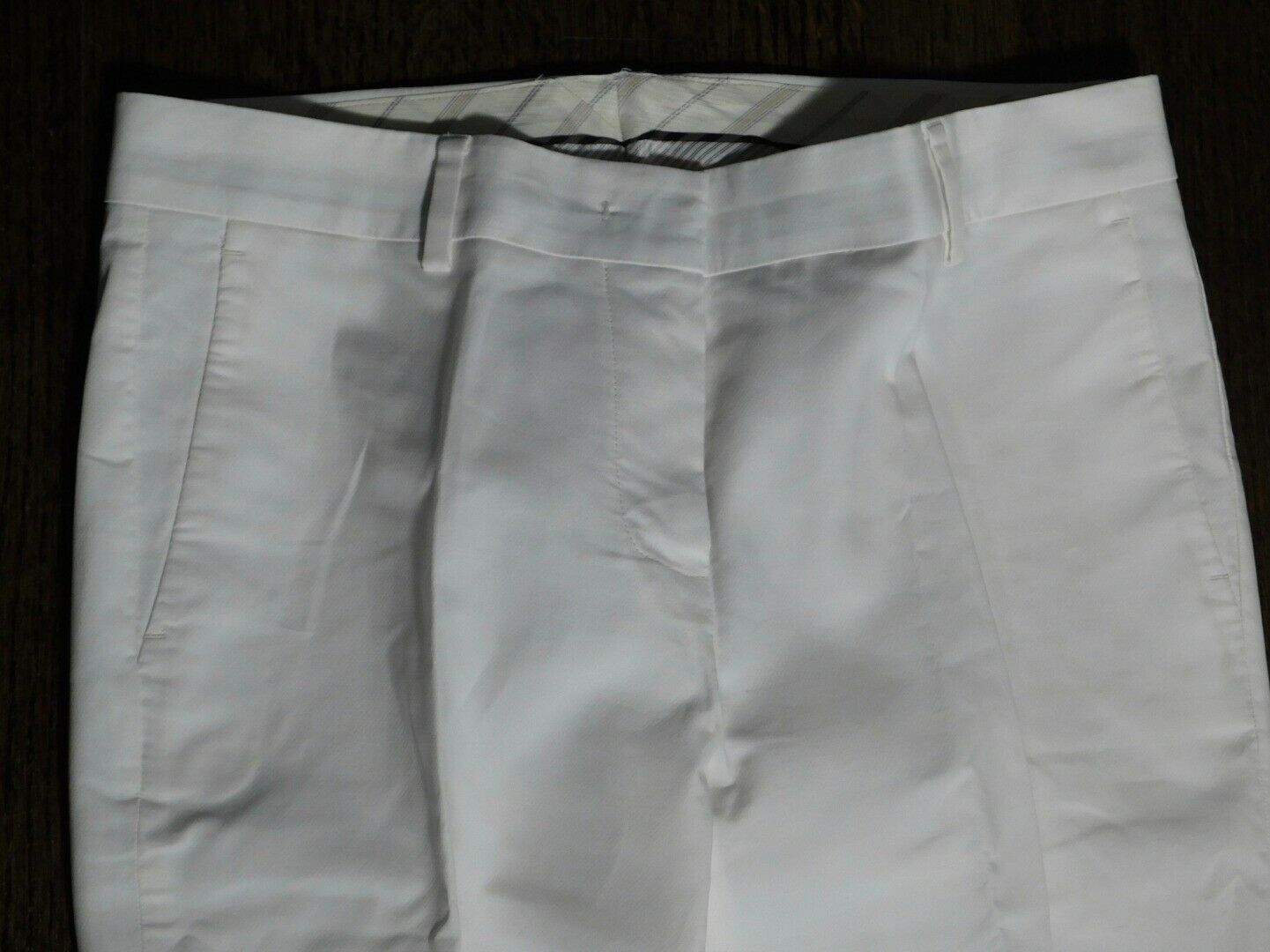 SPORTMAX Women's Ivory Flat Front Pant Sz 8 - Image 3