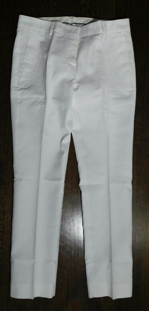 SPORTMAX Women's Ivory Flat Front Pant Sz 8 - Image 4