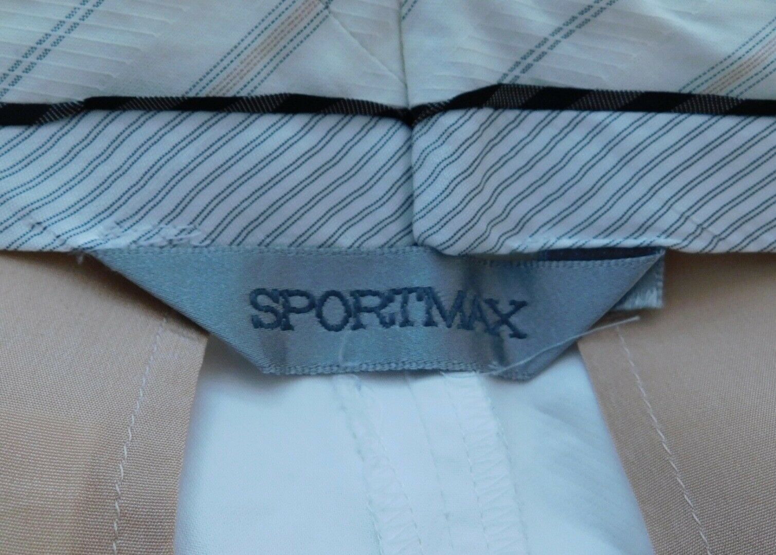 SPORTMAX Women's Ivory Flat Front Pant Sz 8 - Image 9