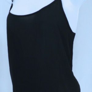 TILDON Women's Black Adjustable Spaghetti Strap Machine Wash Camisole Blouse SzS