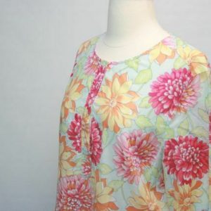TOMMY HILFIGER 100% Cotton L/S Floral Print Tunic Blouse w/Vented Hem & Sleeve