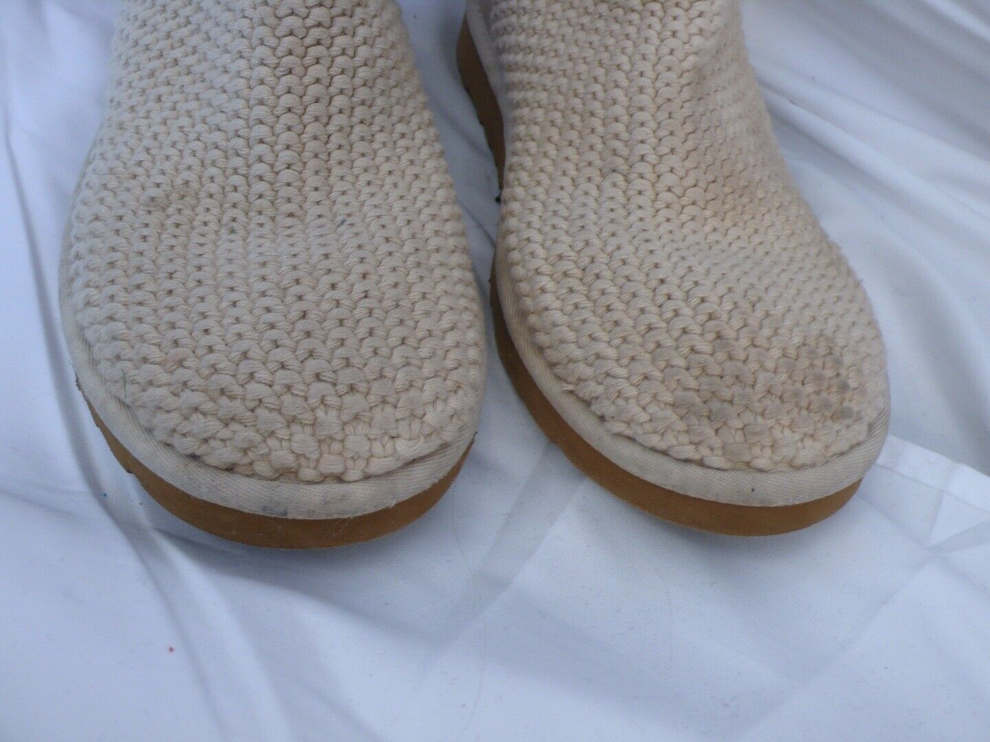 UGG AUSTRALIA Women's Creme Argyle Sweater Knit Classic Boots Sz 9M - Image 6