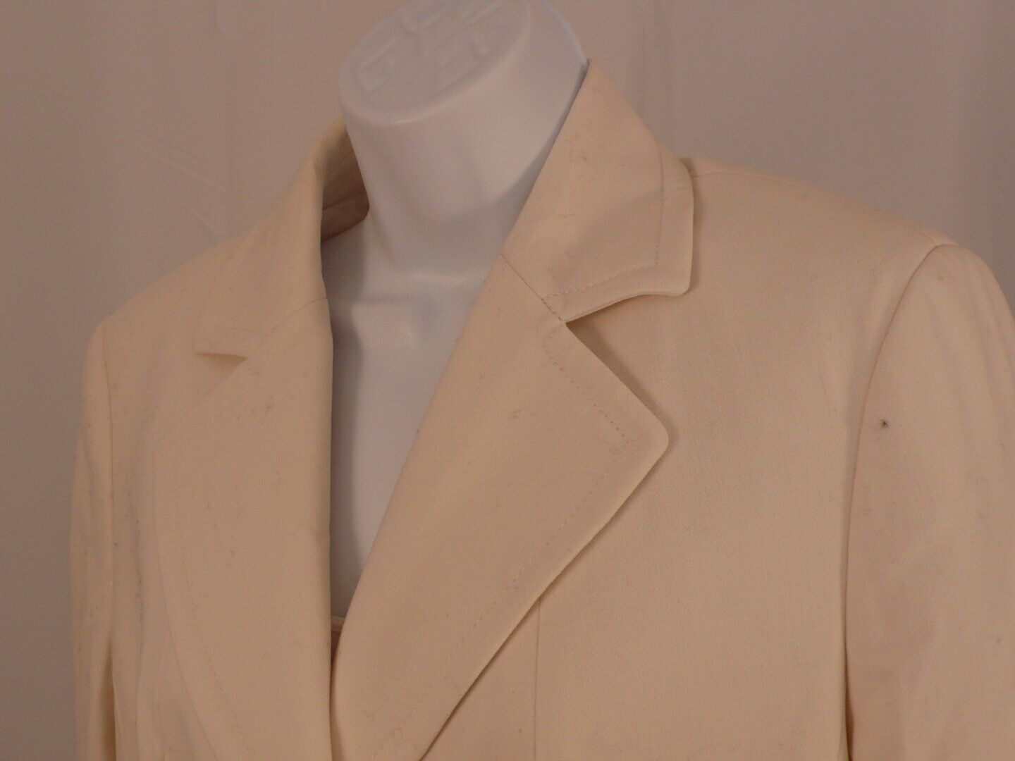 WORTH Women's Ivory Wool Stretch Car Coat Sz 8 - Image 3