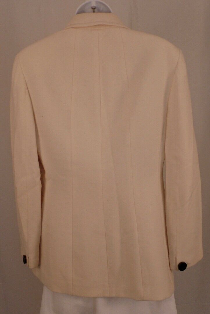 WORTH Women's Ivory Wool Stretch Car Coat Sz 8 - Image 5