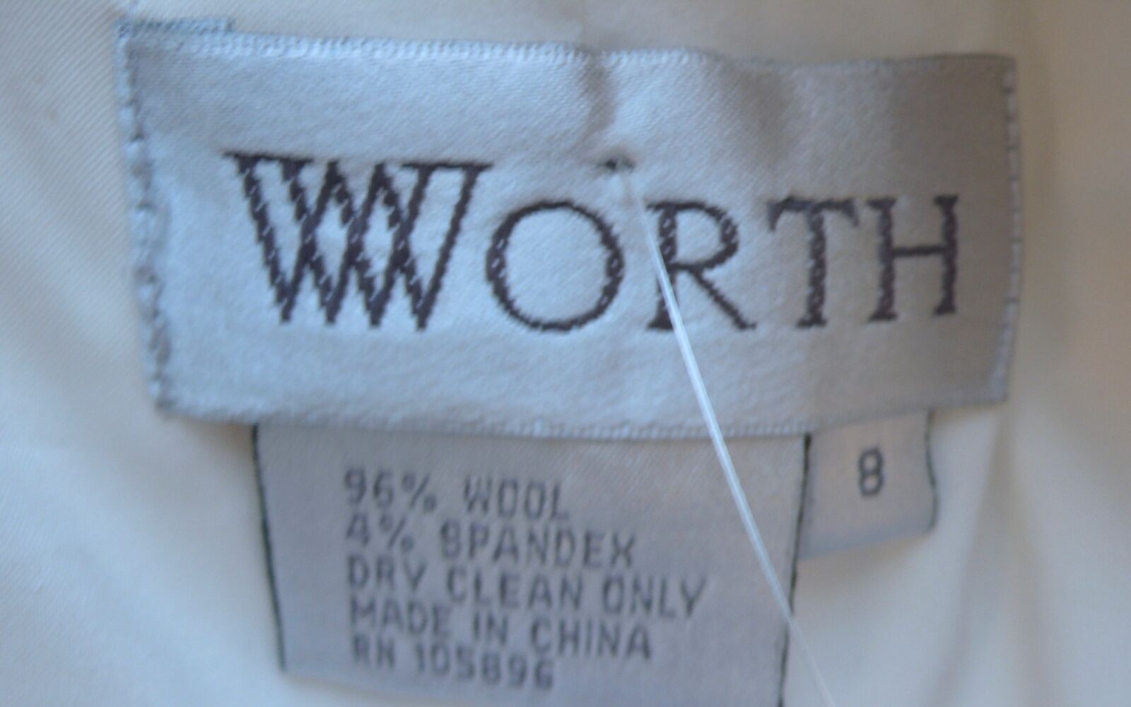 WORTH Women's Ivory Wool Stretch Car Coat Sz 8 - Image 6
