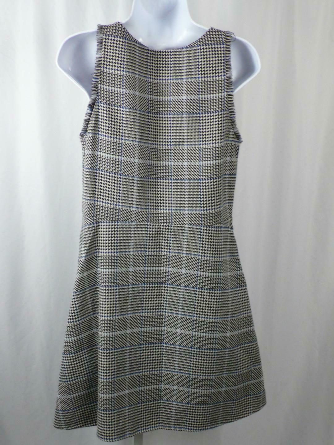 3.1 PHILLIP LIM Black White Blue Houndstooth Fringe Trim Dress Sz 4 ($650) - Image 7
