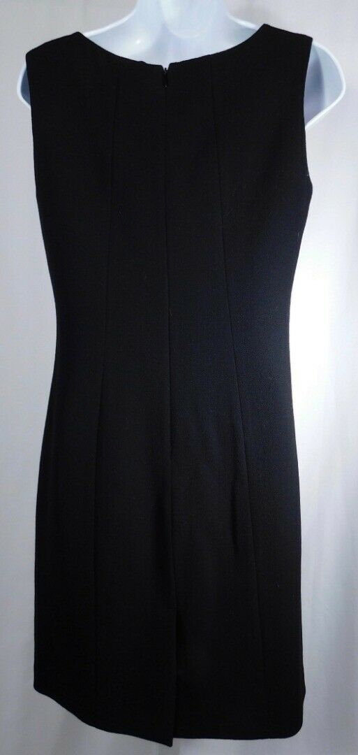 ARMANI COLLEZIONI Black Sleeveless Wool Crepe Gathered Neckline Dress Sz 6 - Image 5