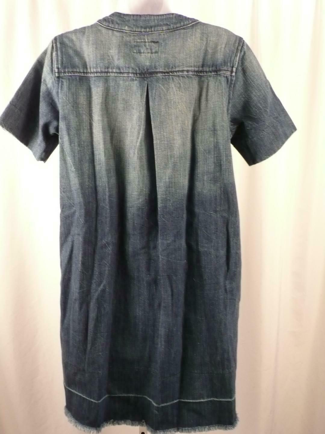 CURRENT/ELLIOTT Women's Medium Wash Short Sleeve Cotton Denim Dress Sz 2 - Image 6