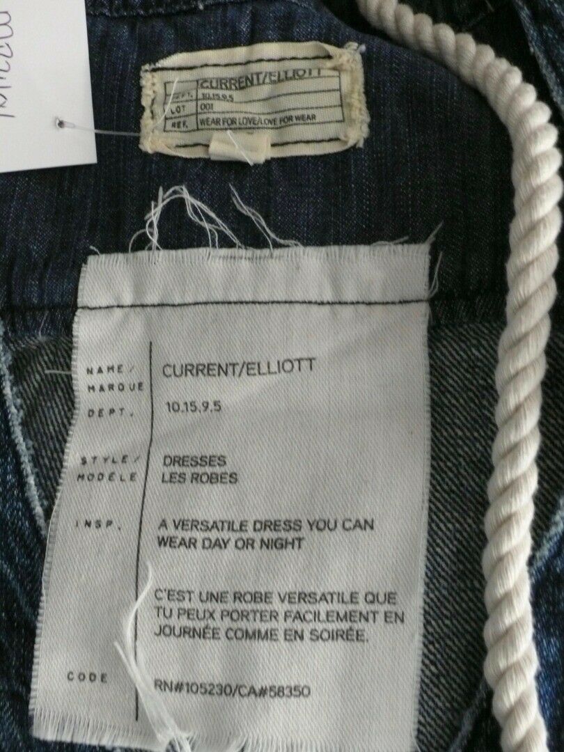 CURRENT/ELLIOTT Women's Medium Wash Short Sleeve Cotton Denim Dress Sz 2 - Image 7