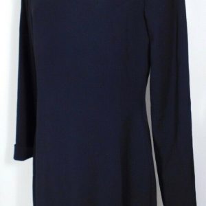 DIANE VON FURSTENBERG Black Giada Crepe with Chain Collar Dress Sz 6 ($395)