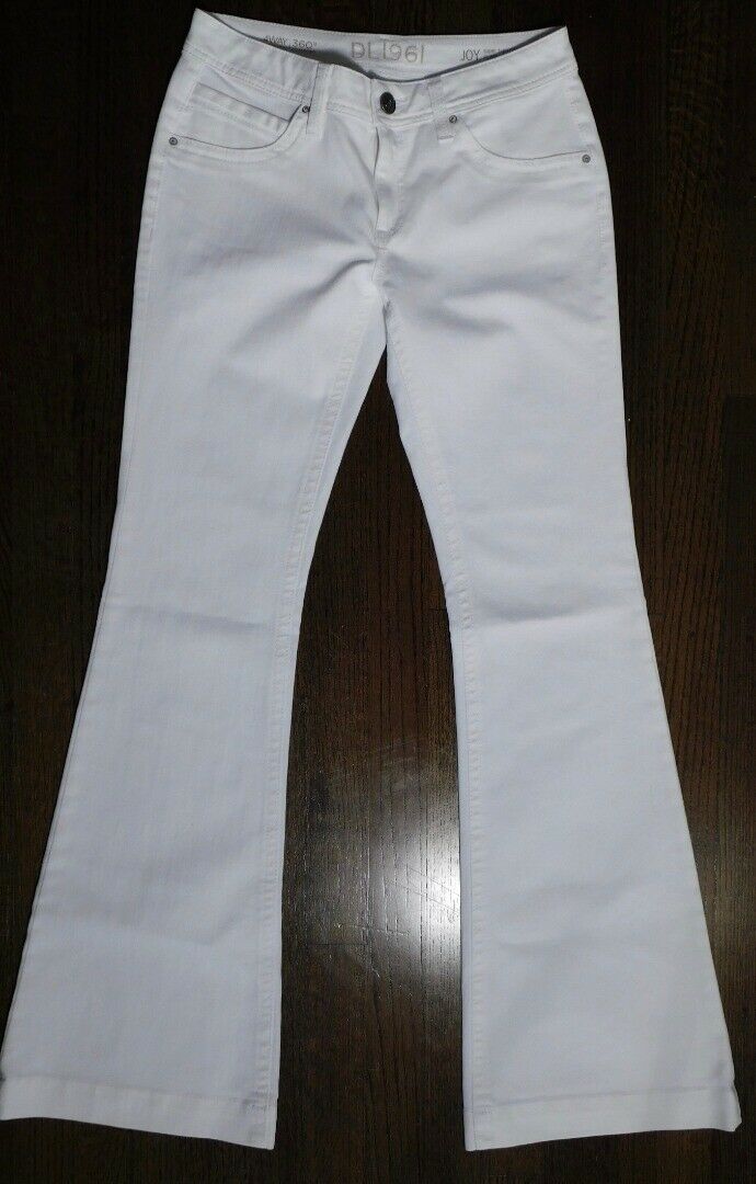 DL1961 Women's White Denim "Joy Super High-Rise Flare" 5 Pocket Jean Sz 28 - Image 3
