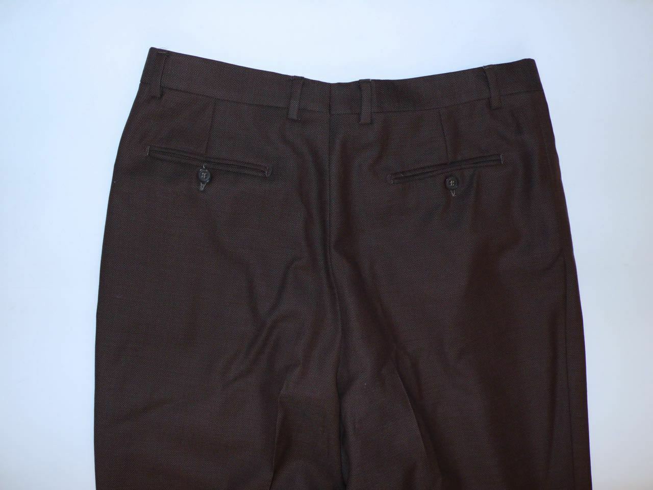 ENZO TOVAREH Brown Double Breasted Pleat Front Wool Suit Sz 42 - Image 12