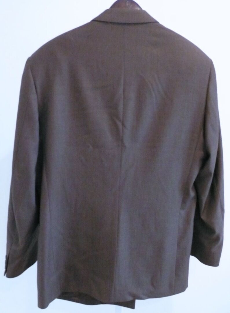 ENZO TOVAREH Brown Double Breasted Pleat Front Wool Suit Sz 42 - Image 8