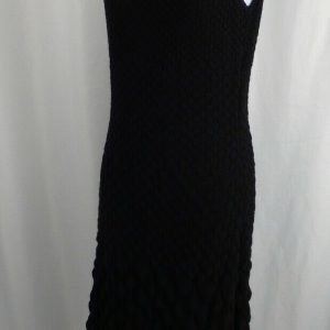 ETCETERA Women's Black Crochet Cotton Woven Sleeveless Knit Sheath Dress Sz S