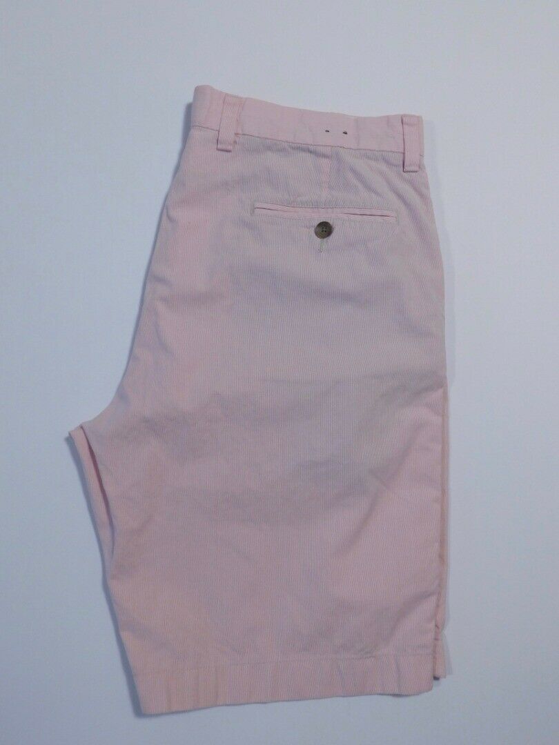 J CREW CLUB Men's Red & White Striped Cotton 11" Inseam Short Sz 34
