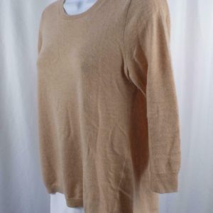 J CREW COLLECTION Women's Camel Scoop Neck Italian Cashmere Sweater Sz S