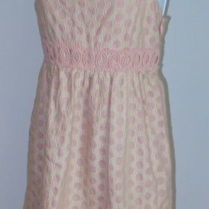 JUICY COUTURE Peach Cream Embroidery Sleeveless Empire Waist Cotton Dress Sz 2