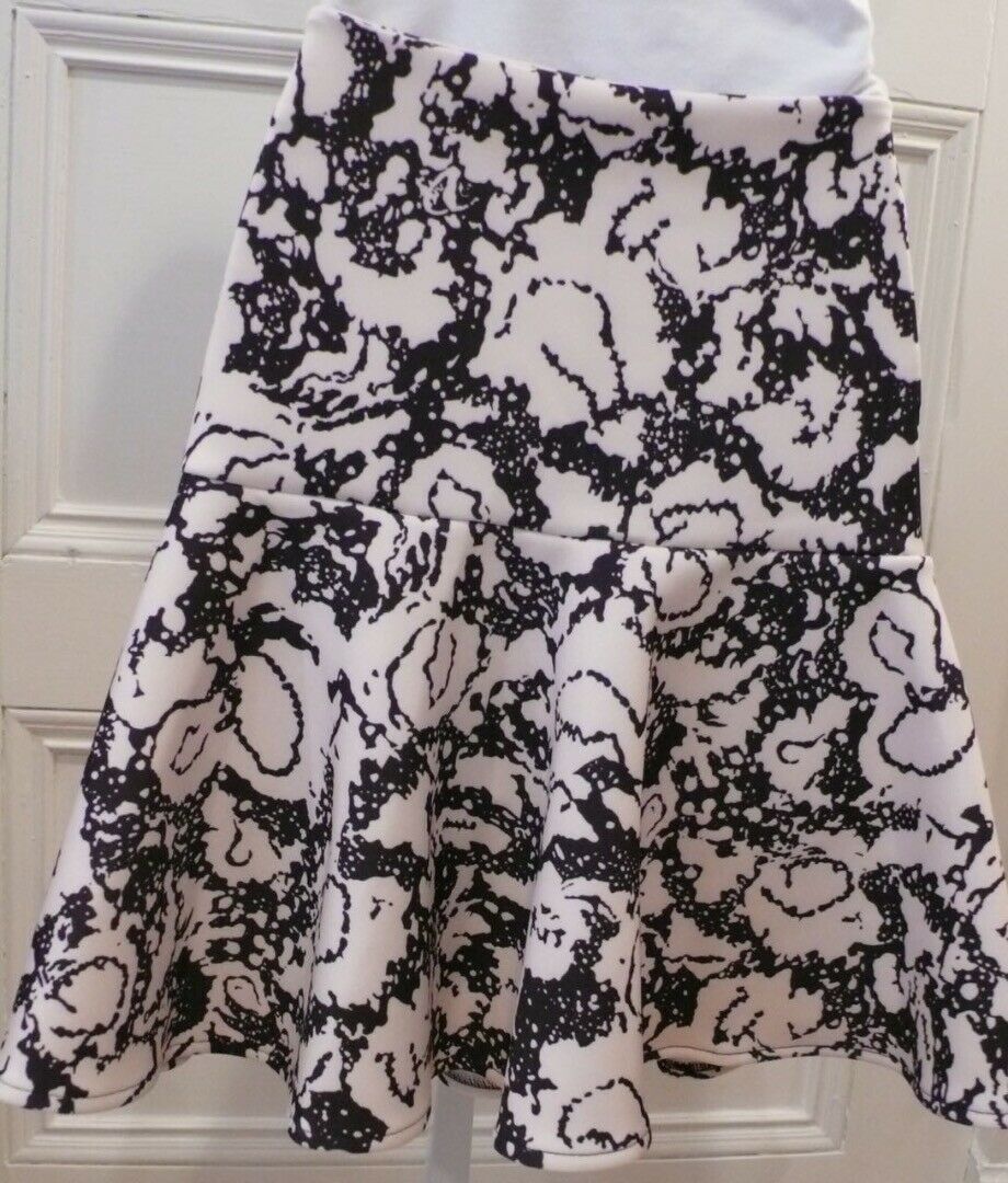 KARINA GRIMALDI NWT Women's Brown White Floral Linnet Scuba Skirt Sz L - Image 7