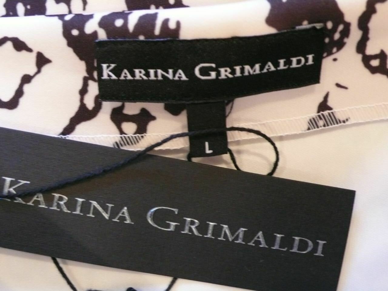 KARINA GRIMALDI NWT Women's Brown White Floral Linnet Scuba Skirt Sz L - Image 8