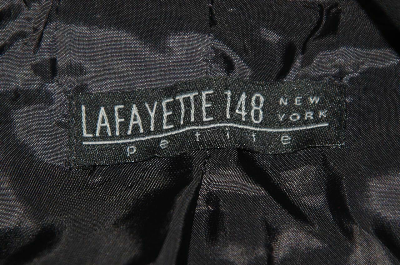 LAFAYETTE 148 NY PETITE Women's Black Single Breasted Blazer Satin Lapel Sz 6p - Image 6