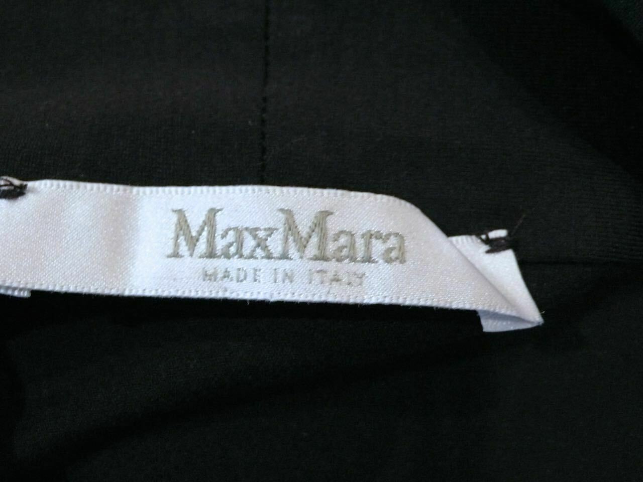 MAX MARA Black Knit V-Neck Top Brown Tweed Gray Wool Skirt LS Dress Sz 40 - Image 6