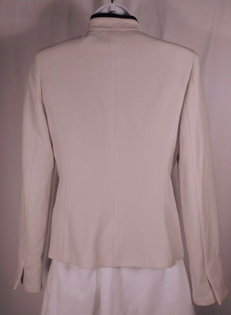 MAX MARA Women's Ivory W Navy & Blush Trim 2 Button Blazer Jacket Sz 6 - Image 6