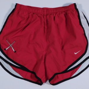 NIKE Women's Dri-Fit Red W Black White Trim Field Hockey Embr Running Short Sz M