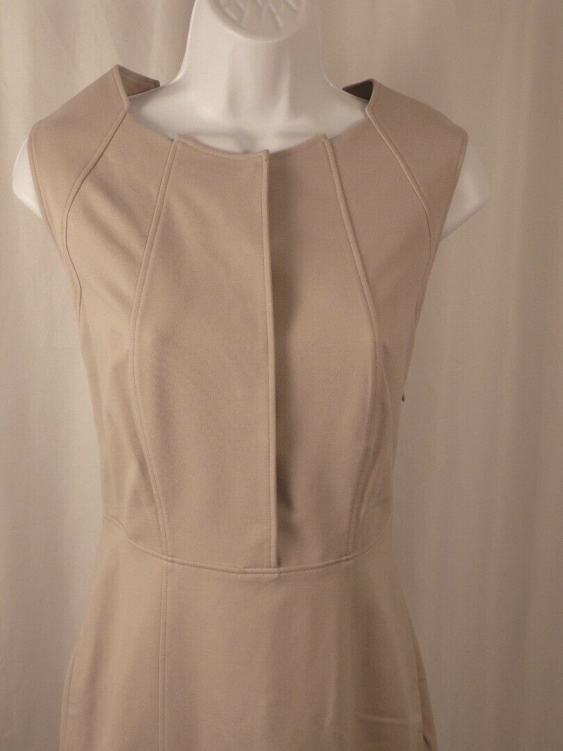 PIAZZA SEMPIONE Women's Taupe Sleeveless Knit Sheath Dress Sz Italy 42/US 6 - Image 3