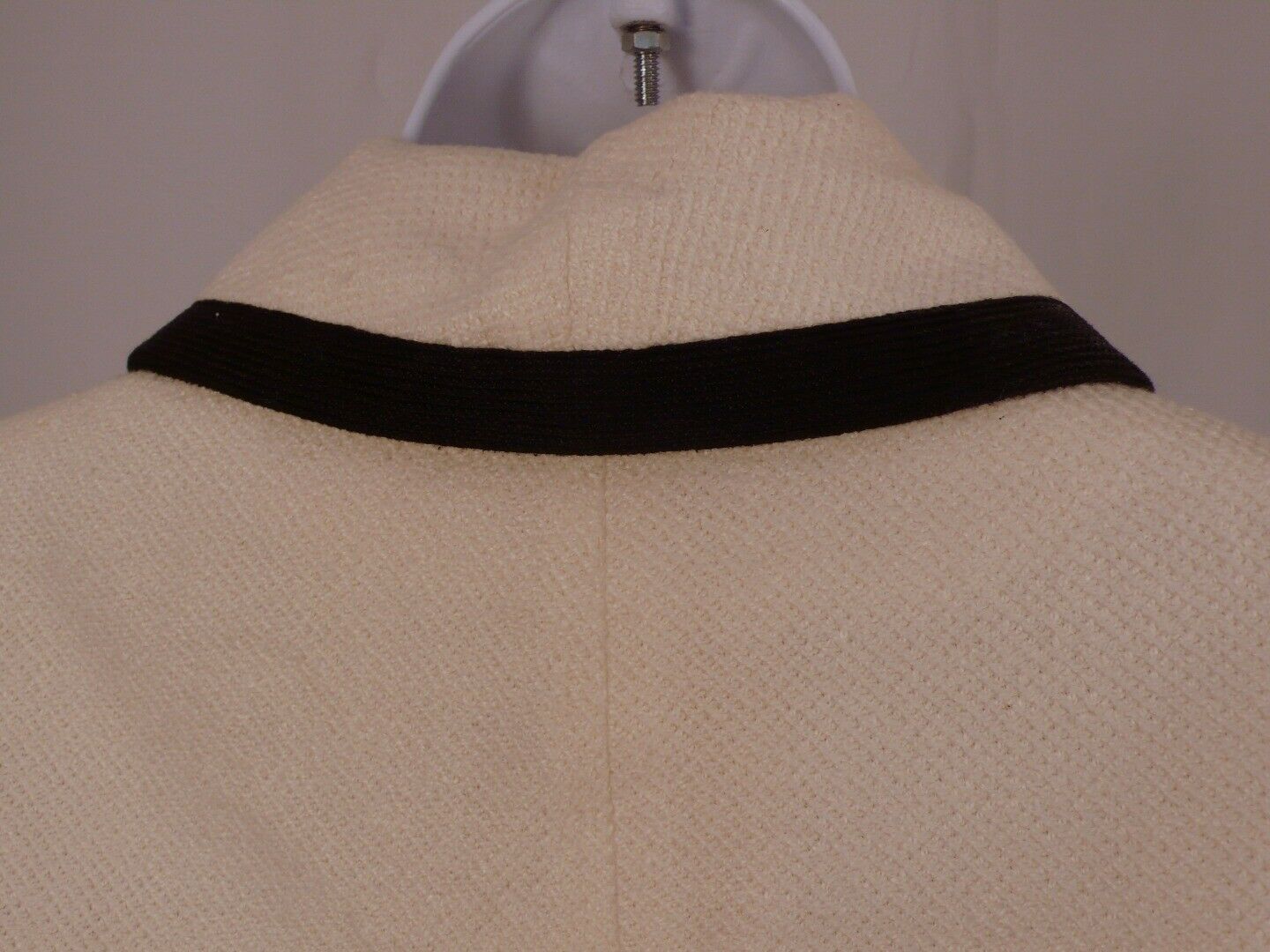 RALPH LAUREN BLACK LABEL Ivory W Black Trim Linen Cotton Textured Blazer Sz 10 - Image 8