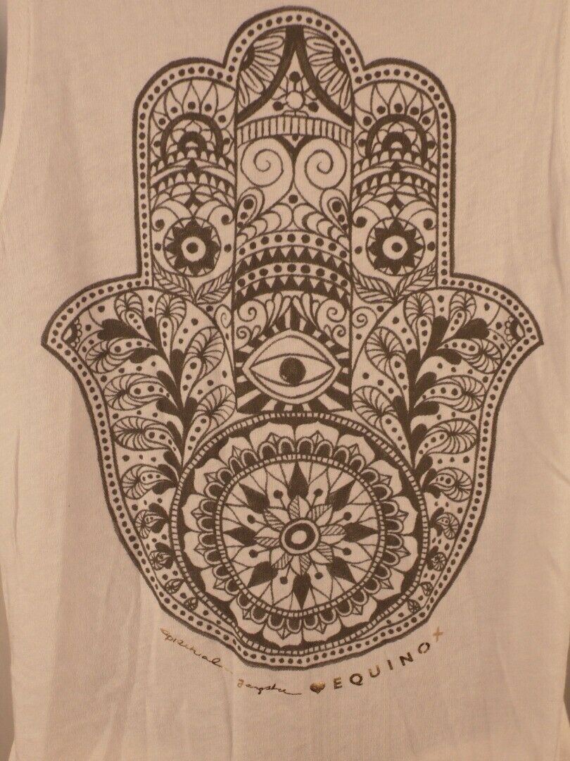 SPIRITUAL GANGSTER NWOT Womens White The Hand Of Fatima Sleeveless T-Shirt Sz XS - Image 3