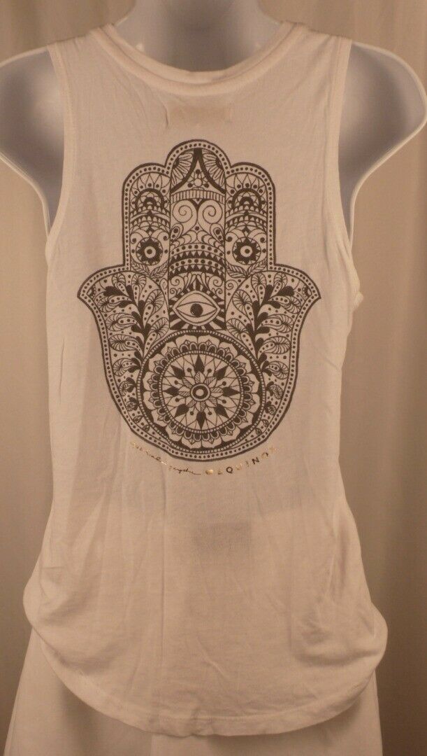 SPIRITUAL GANGSTER NWOT Womens White The Hand Of Fatima Sleeveless T-Shirt Sz XS - Image 4