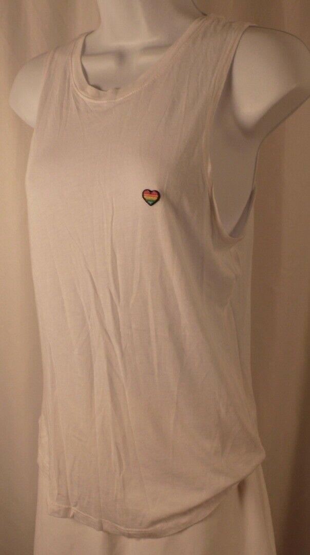 SPIRITUAL GANGSTER NWOT Womens White The Hand Of Fatima Sleeveless T-Shirt Sz XS