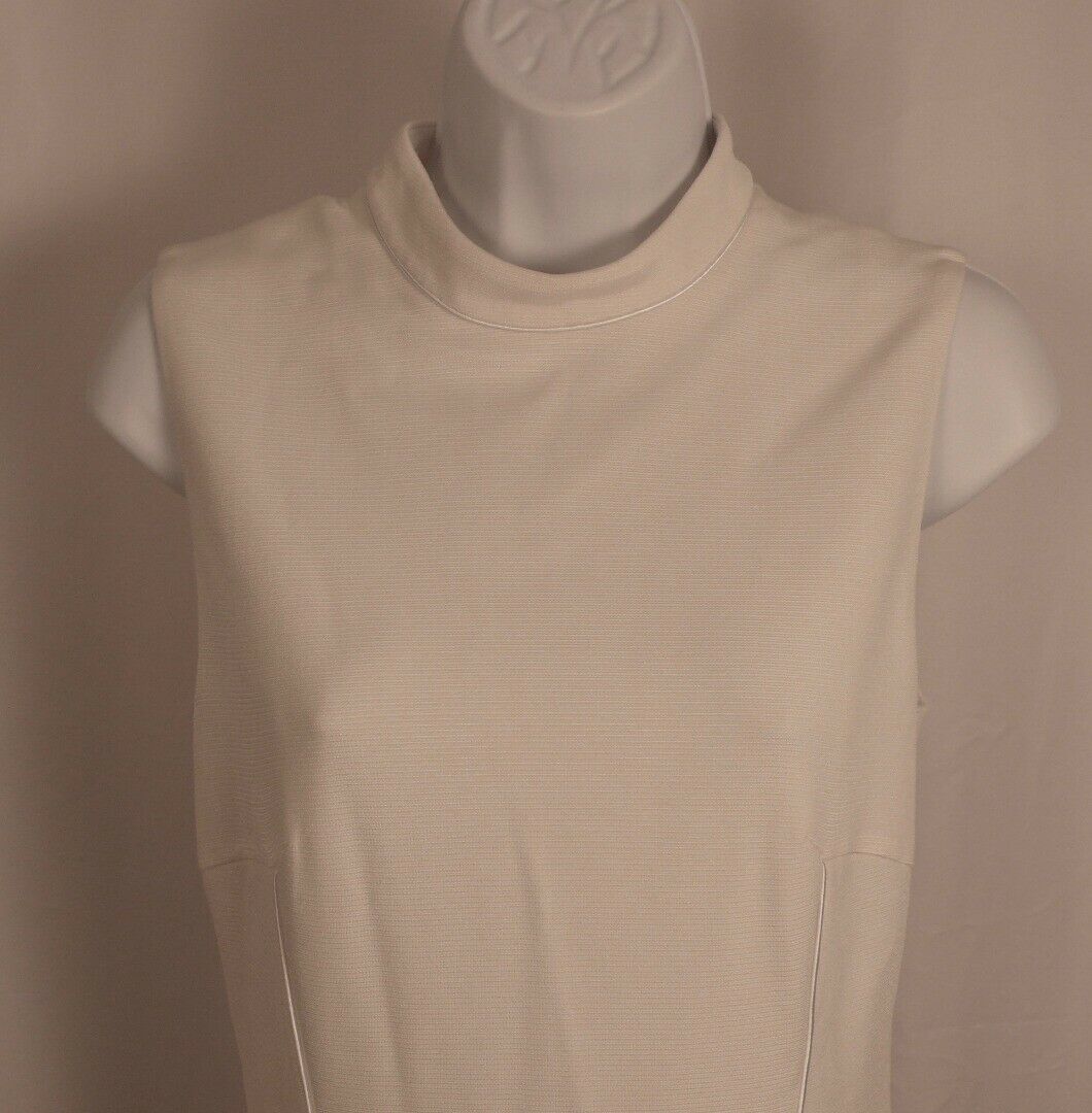 STRENESSE Women's Off White Jersey Knit Sleeveless Dorota Dress Sz 4 - Image 3