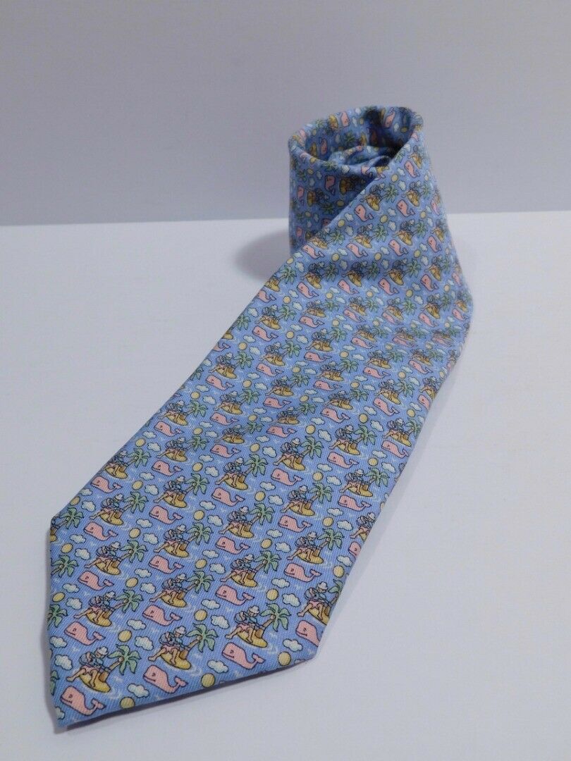 VINEYARD VINES Men's Blue Tropical Island Silk Tie ($85)