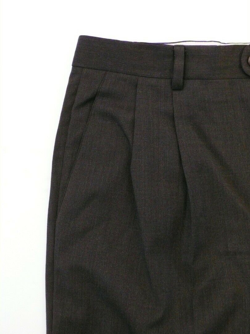 ZANELLA FOR NORDSTROM Men's Brown Pleat Front Cuffed Wool Trouser Sz 36 - Image 3