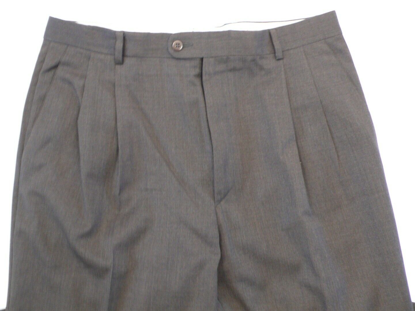 ZANELLA FOR NORDSTROM Men's Brown Pleat Front Cuffed Wool Trouser Sz 36 - Image 4