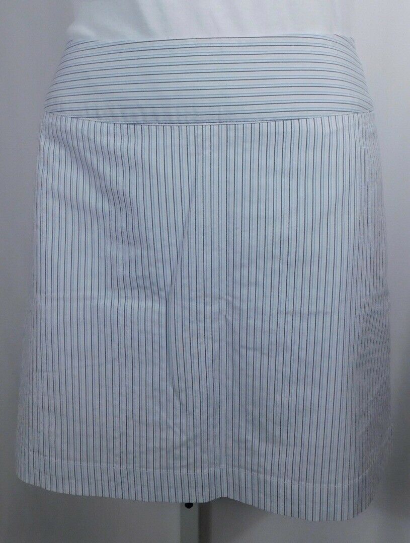 ADIDAS Women's White Gray Blue Stripe Built In Compression Short Golf Skirt Sz 4 - Image 4